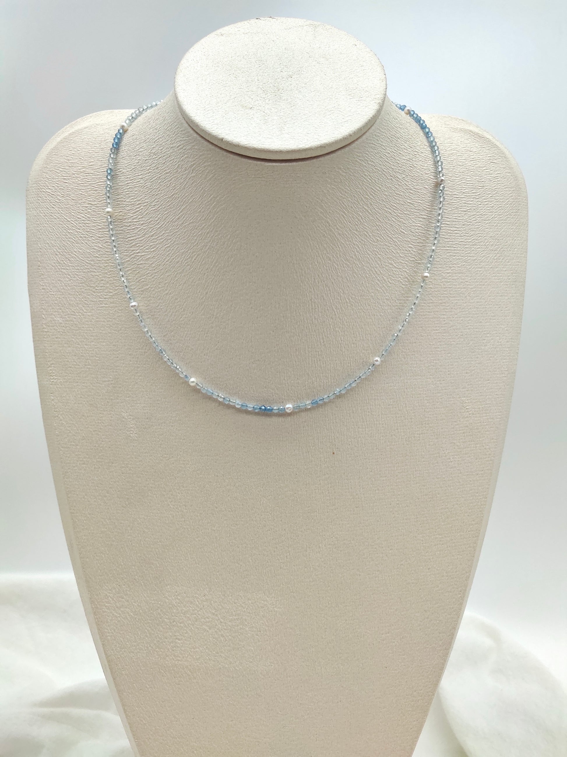 AQUAMARINE  WITH FRESHWATER PEARL NECKLACE