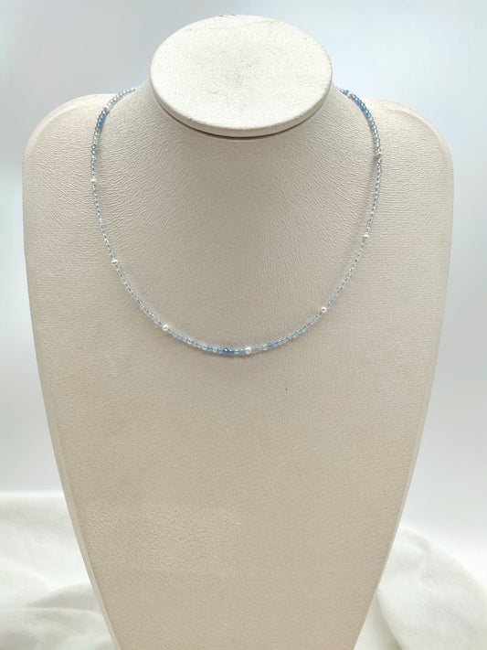 AQUAMARINE  WITH FRESHWATER PEARL NECKLACE
