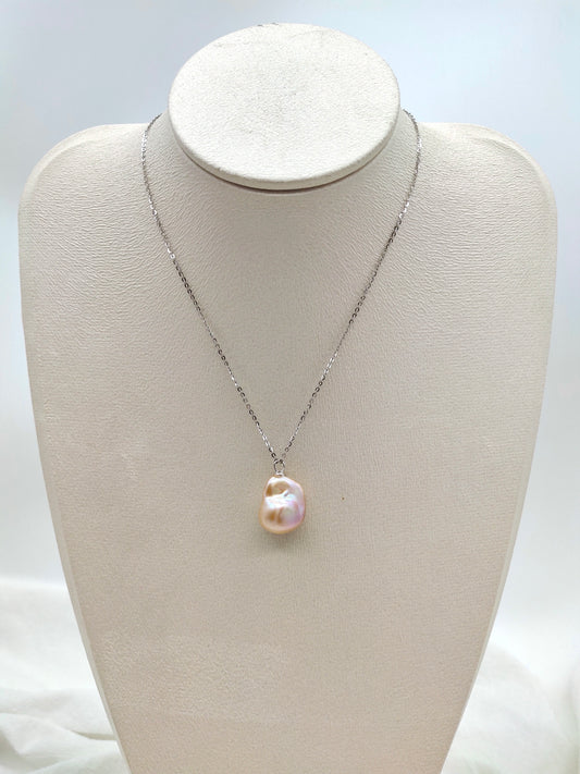 PEACH COLOUR BAROQUE PEARL EARRINGS