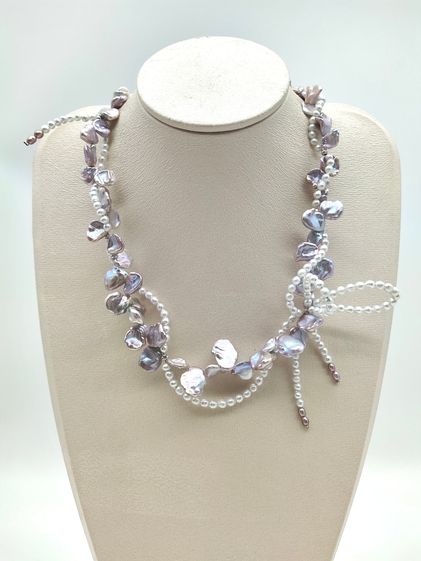 NATURAL KESHI PEARL TWIST NECKLACE