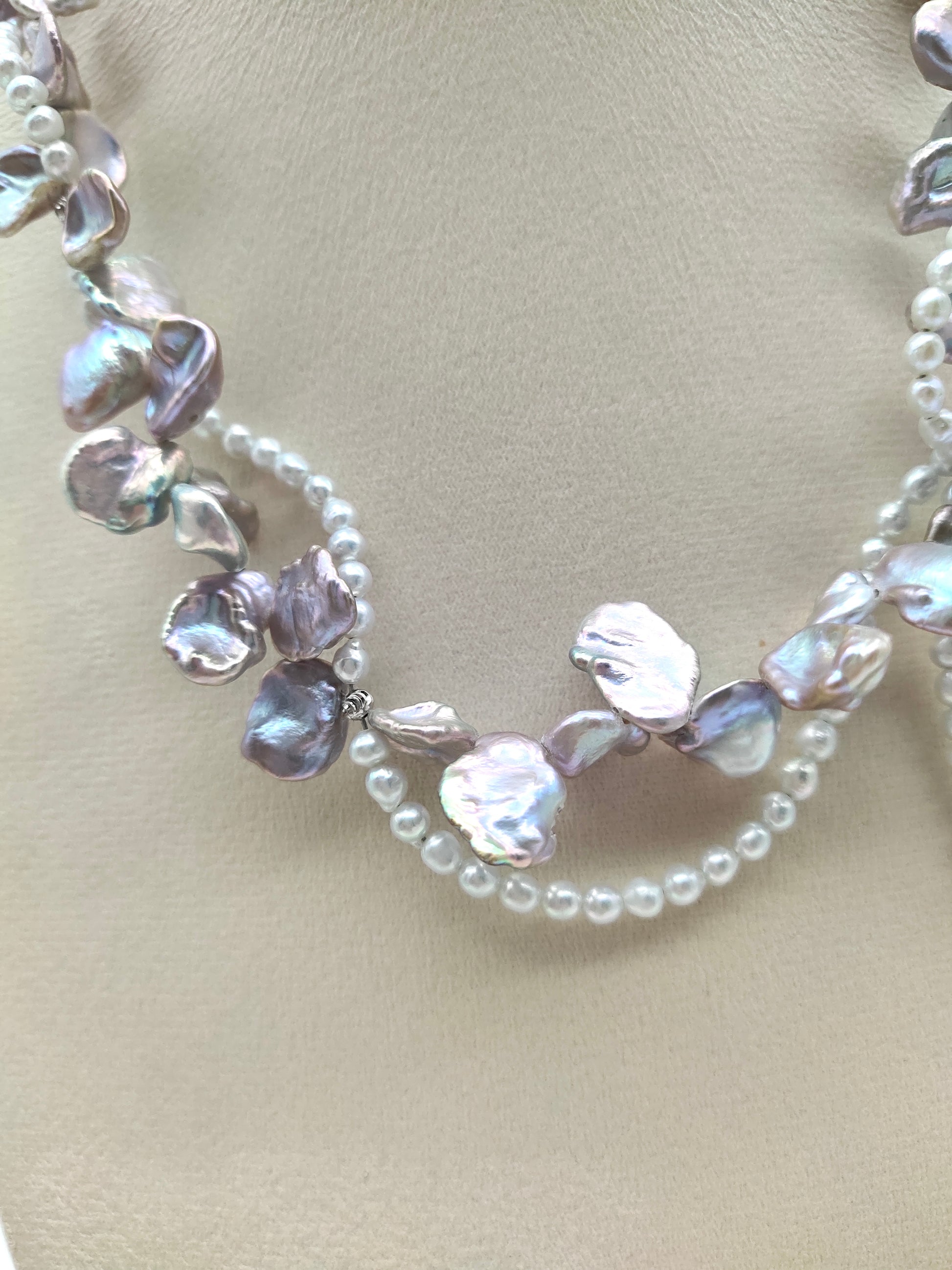 NATURAL KESHI PEARL TWIST NECKLACE