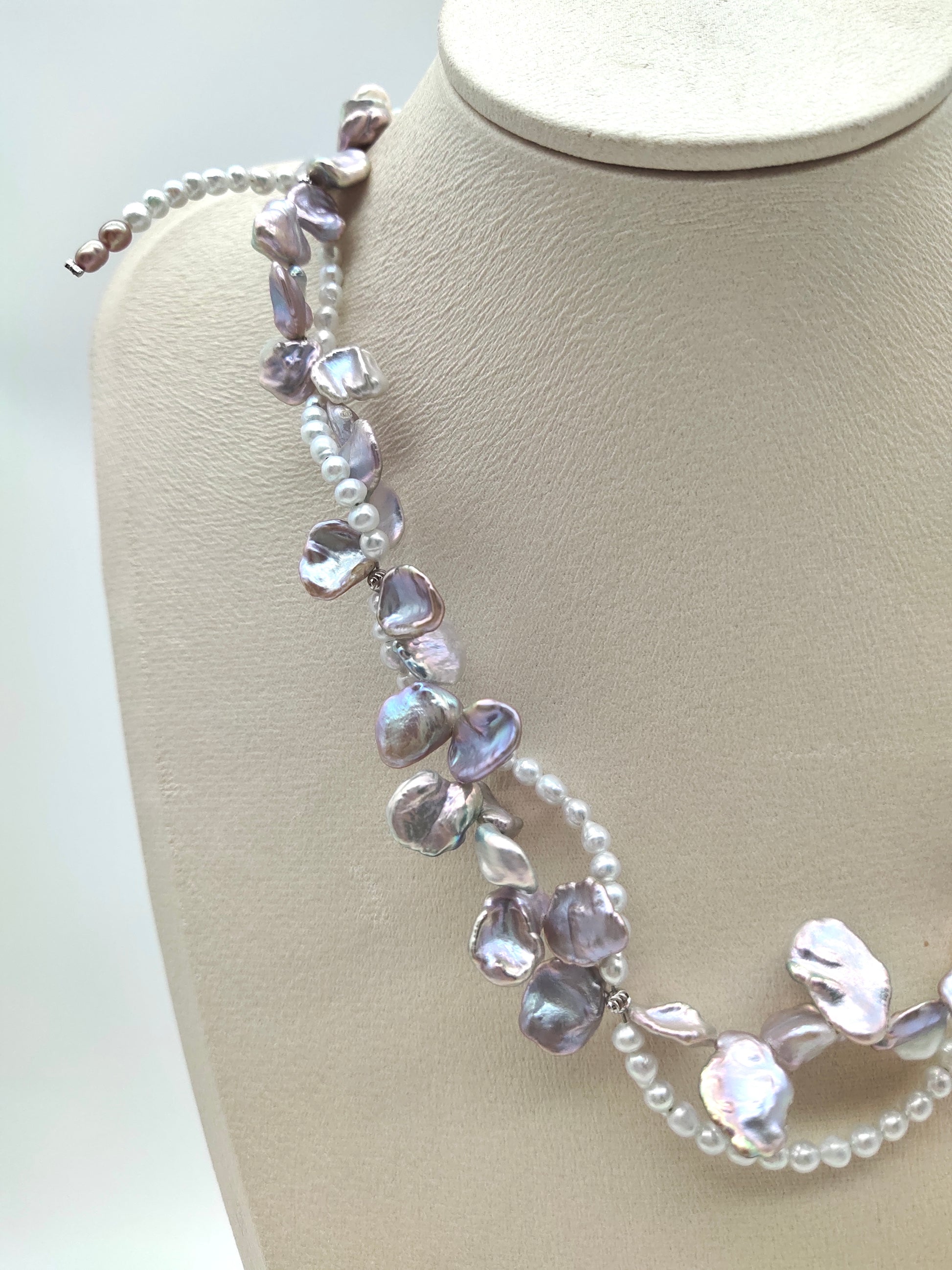 NATURAL KESHI PEARL TWIST NECKLACE