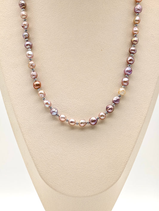 IRIDESCENT RIPPLE FRESHWATER PEARL NECKLACE
