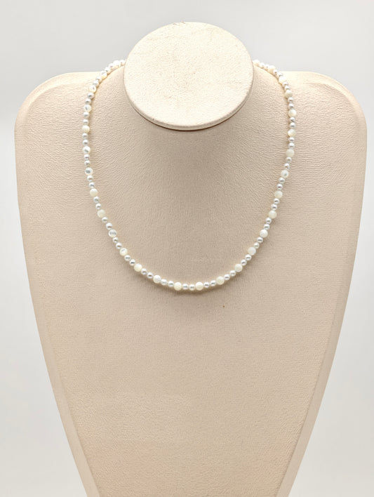 FRESHWATER PEARL WITH MOTHER OF PEARL NECKLACE