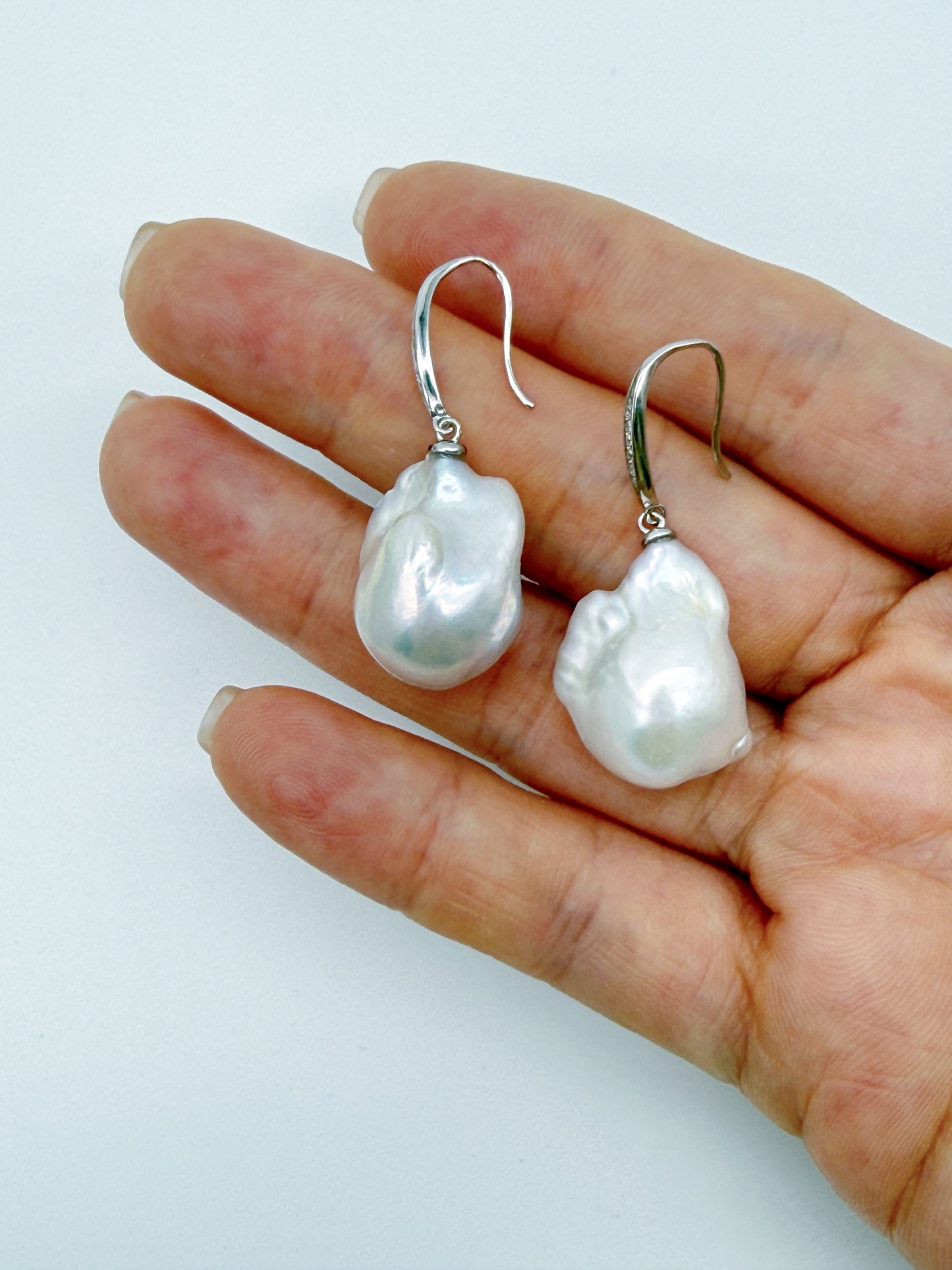CLASSIC WHITE BAROQUE PEARL EARRINGS