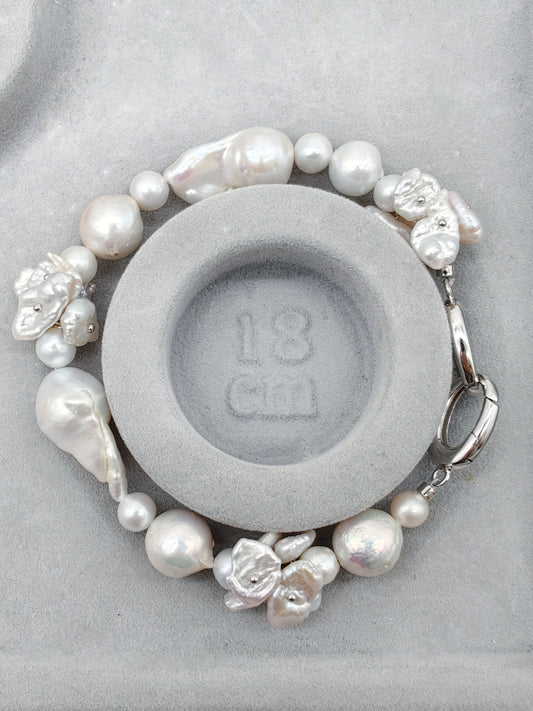 LARGE KESHI BAROQUE PEARL BRACELET