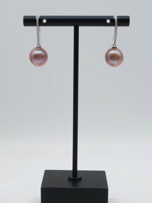 NATURAL PINK PEARL EARRINGS