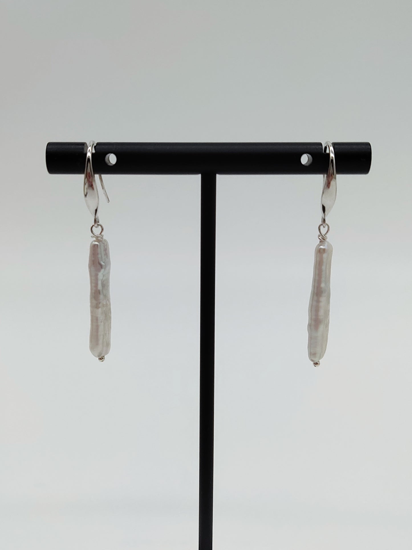 CUSTOM MADE WHITE LONG PEARL EARRINGS