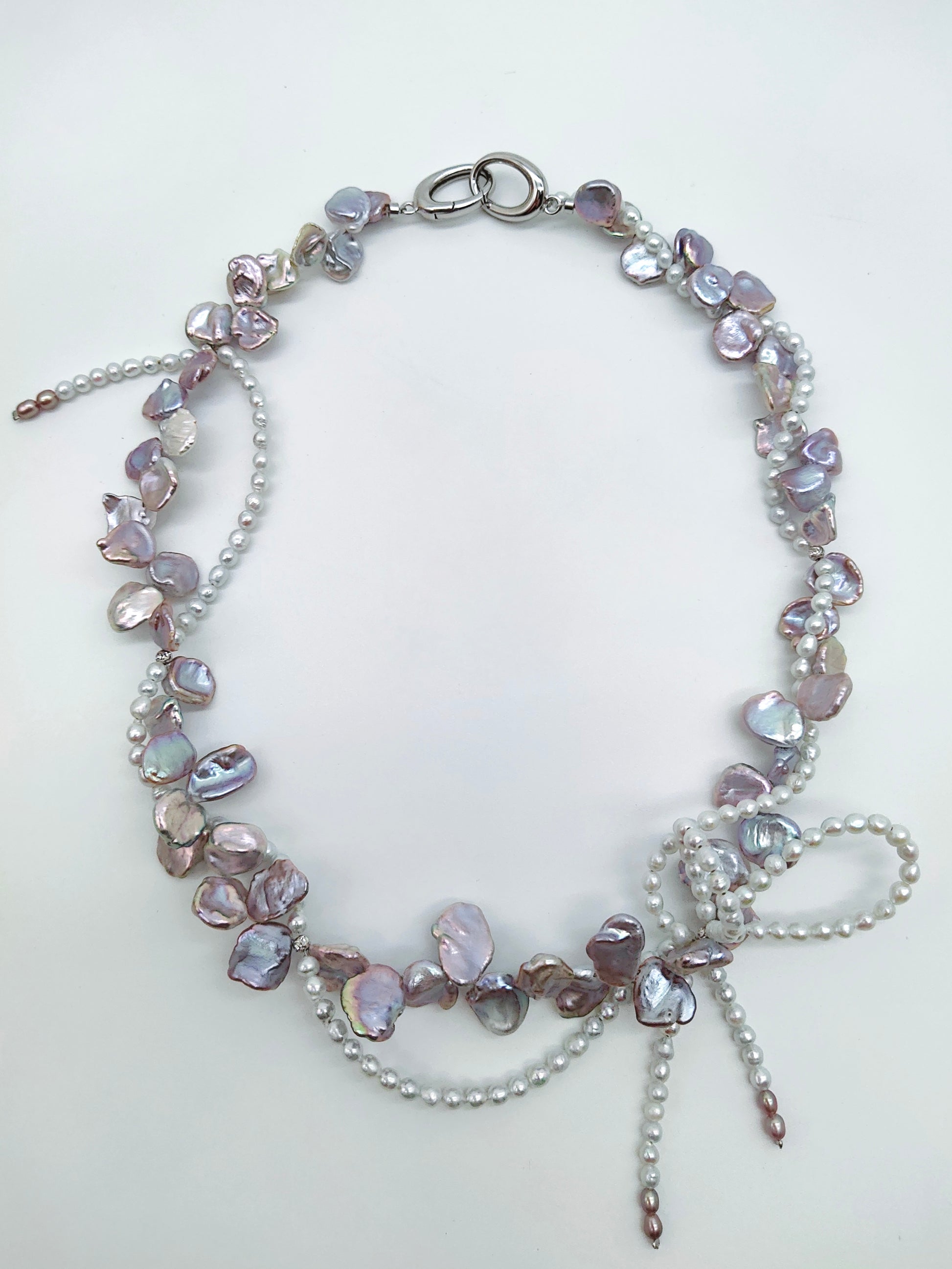NATURAL KESHI PEARL TWIST NECKLACE