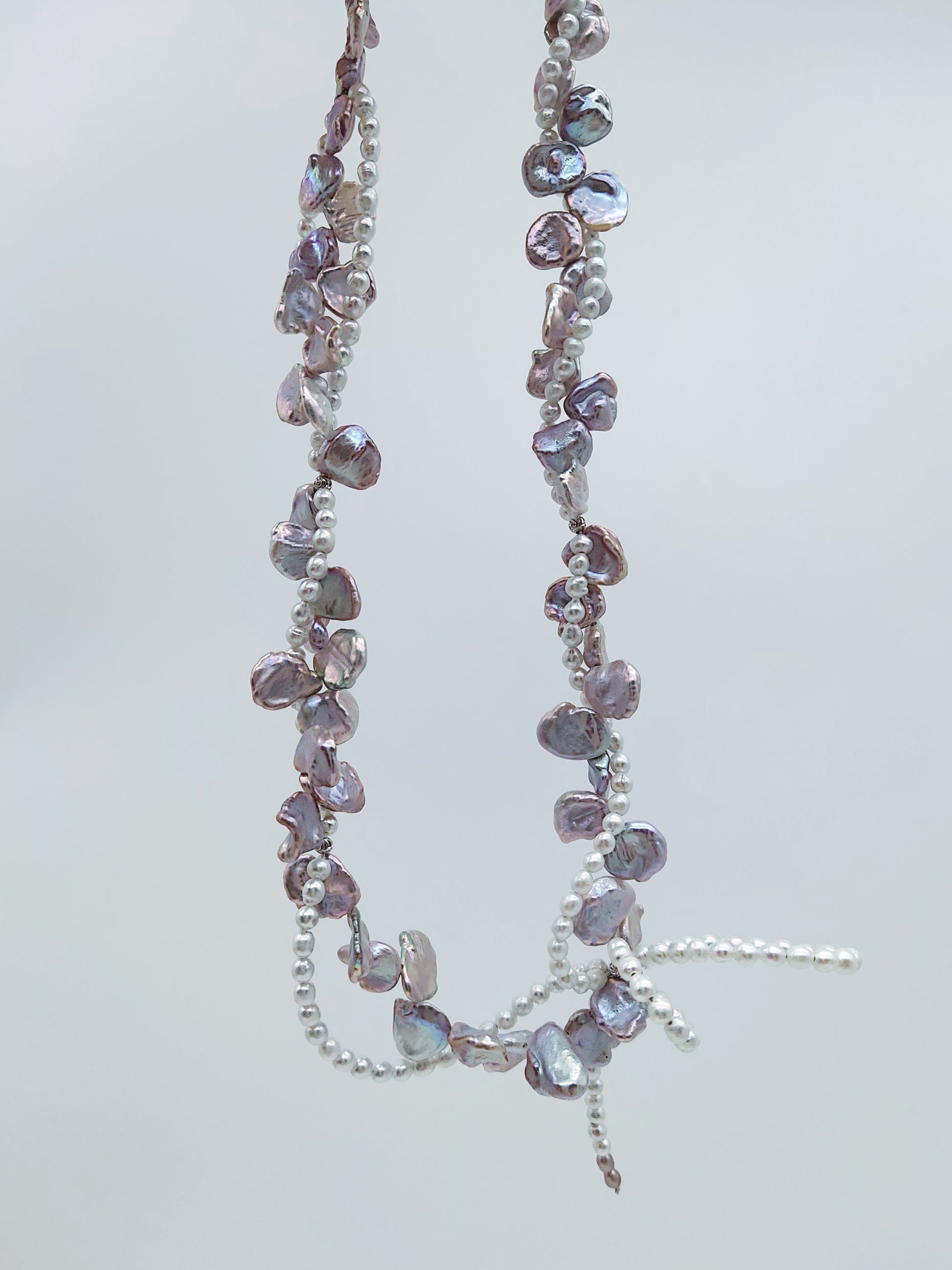 NATURAL KESHI PEARL TWIST NECKLACE