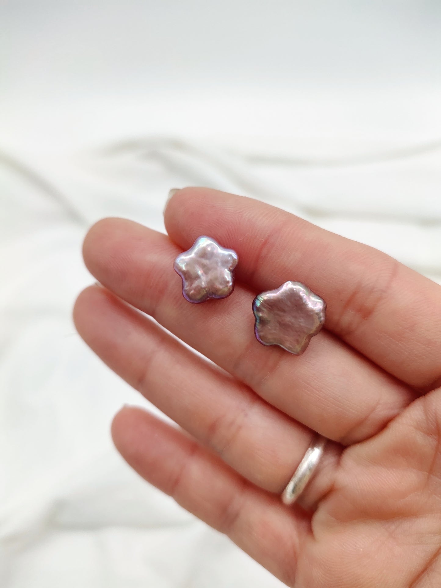 NATURAL PINK STAR PEARL EARRINGS