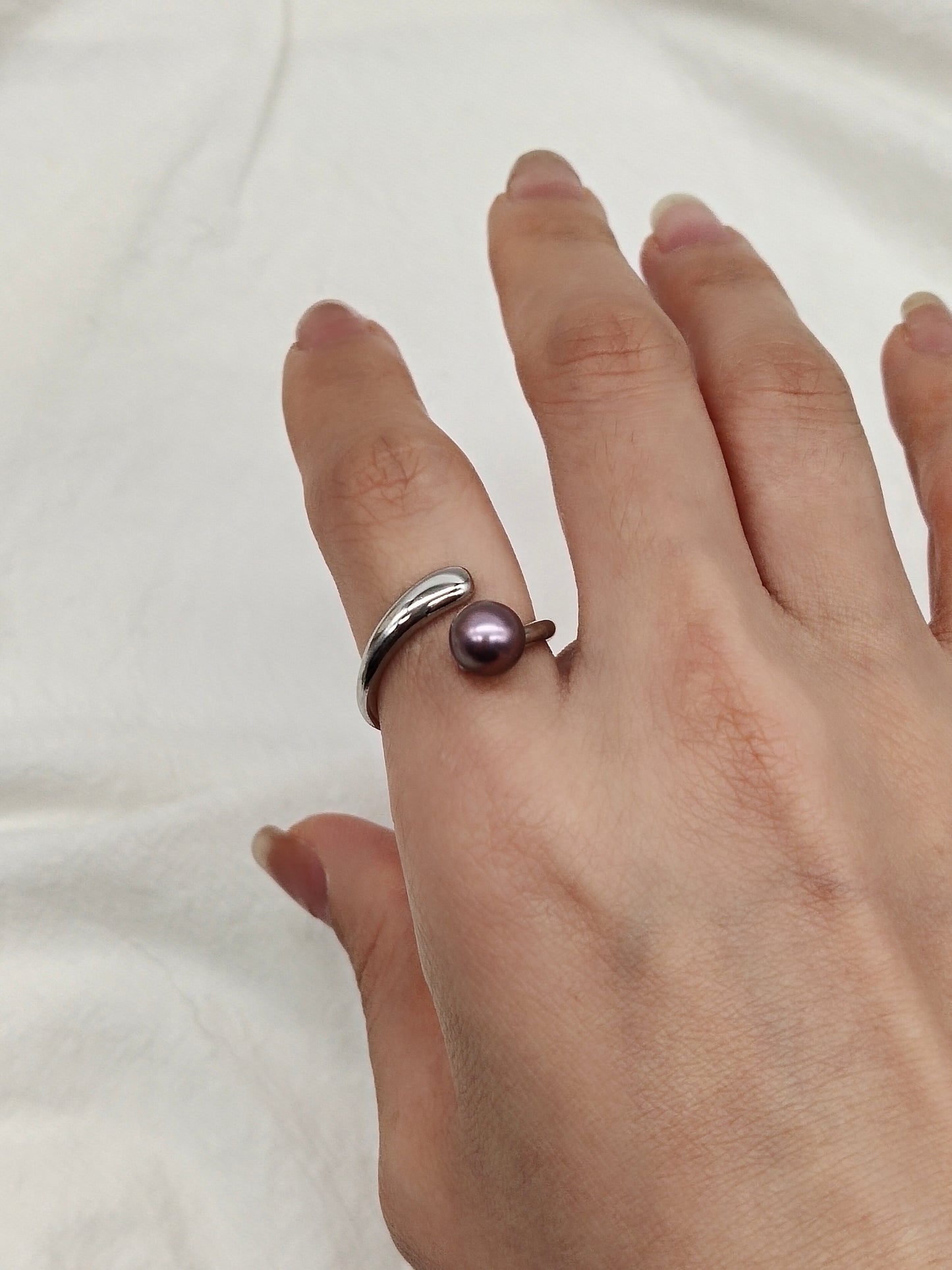 NATURAL PINK ROUND PEARL RING
