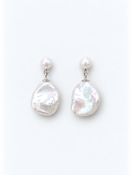 PETAL PEARL EARRINGS - KESHI PEARL