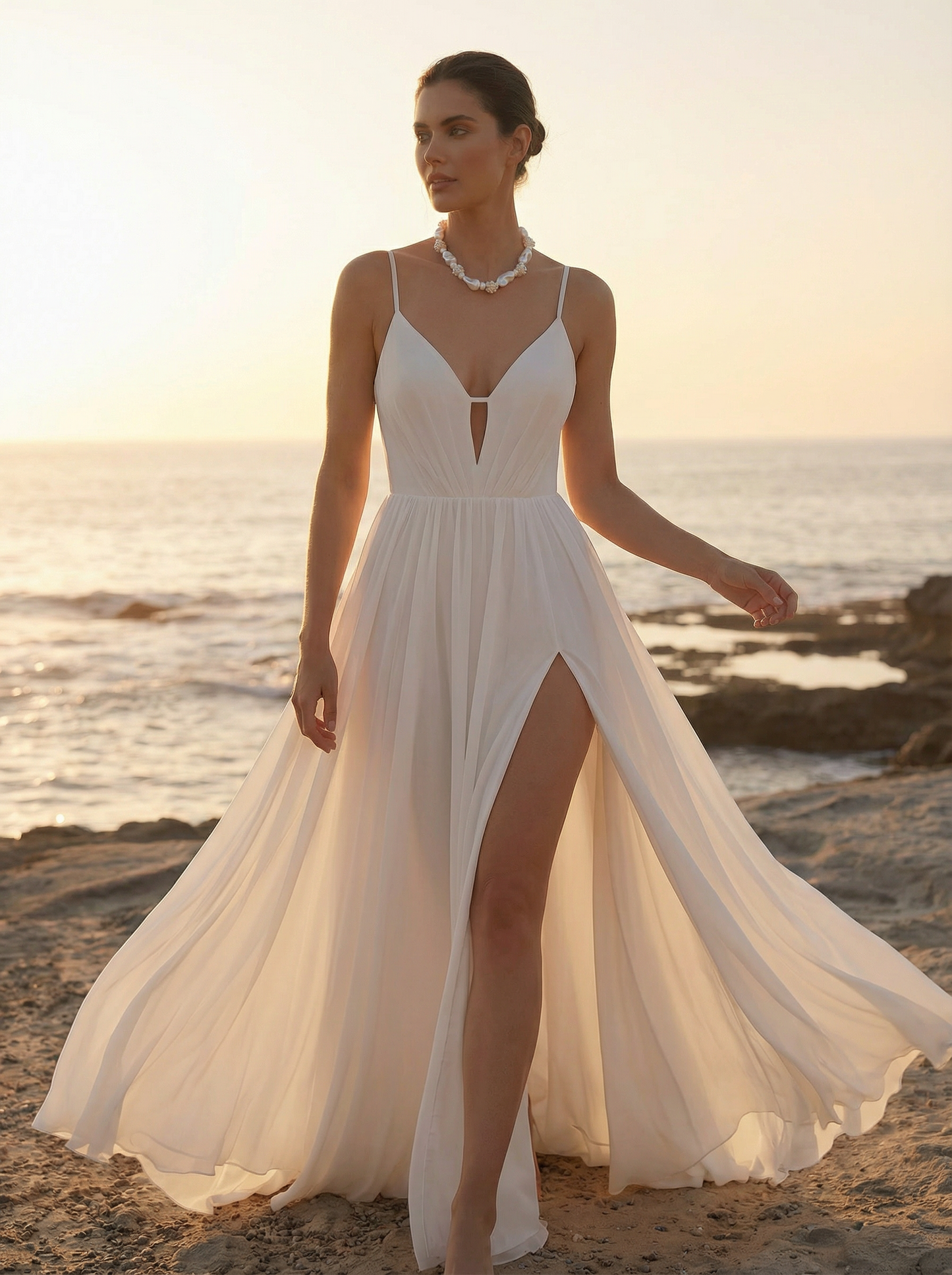 HANDMADE WEAVE WHITE PEARL BALL WITH BAROQUE PEARL NECKLACE