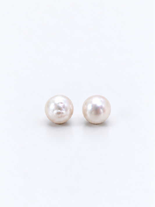 CLASSIC ROUND PEARL STUD EARRINGS