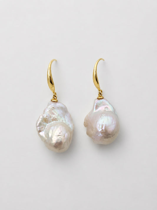 CLASSIC WHITE BAROQUE PEARL EARRINGS