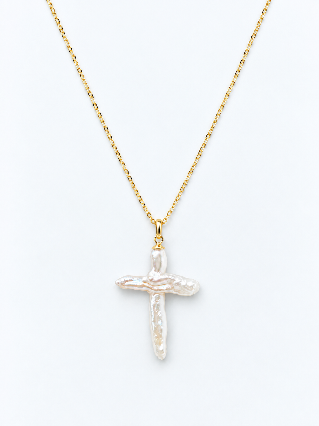 CROSS PEARL NECKLACE