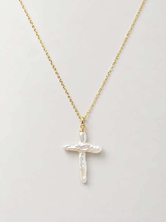 CROSS PEARL NECKLACE
