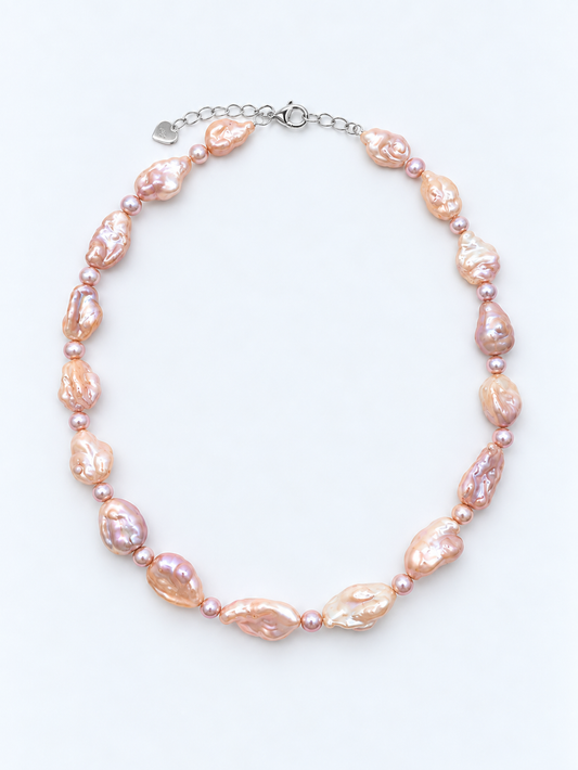 CUSTOM-MADE IRIDESCENT FRESHWATER KESHI PEARL CHOKER