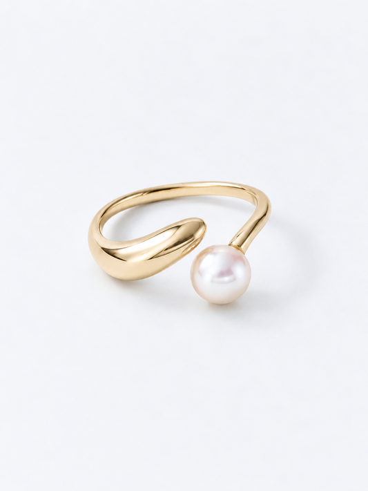 CUSTOM MADE PEACH PEARL RING