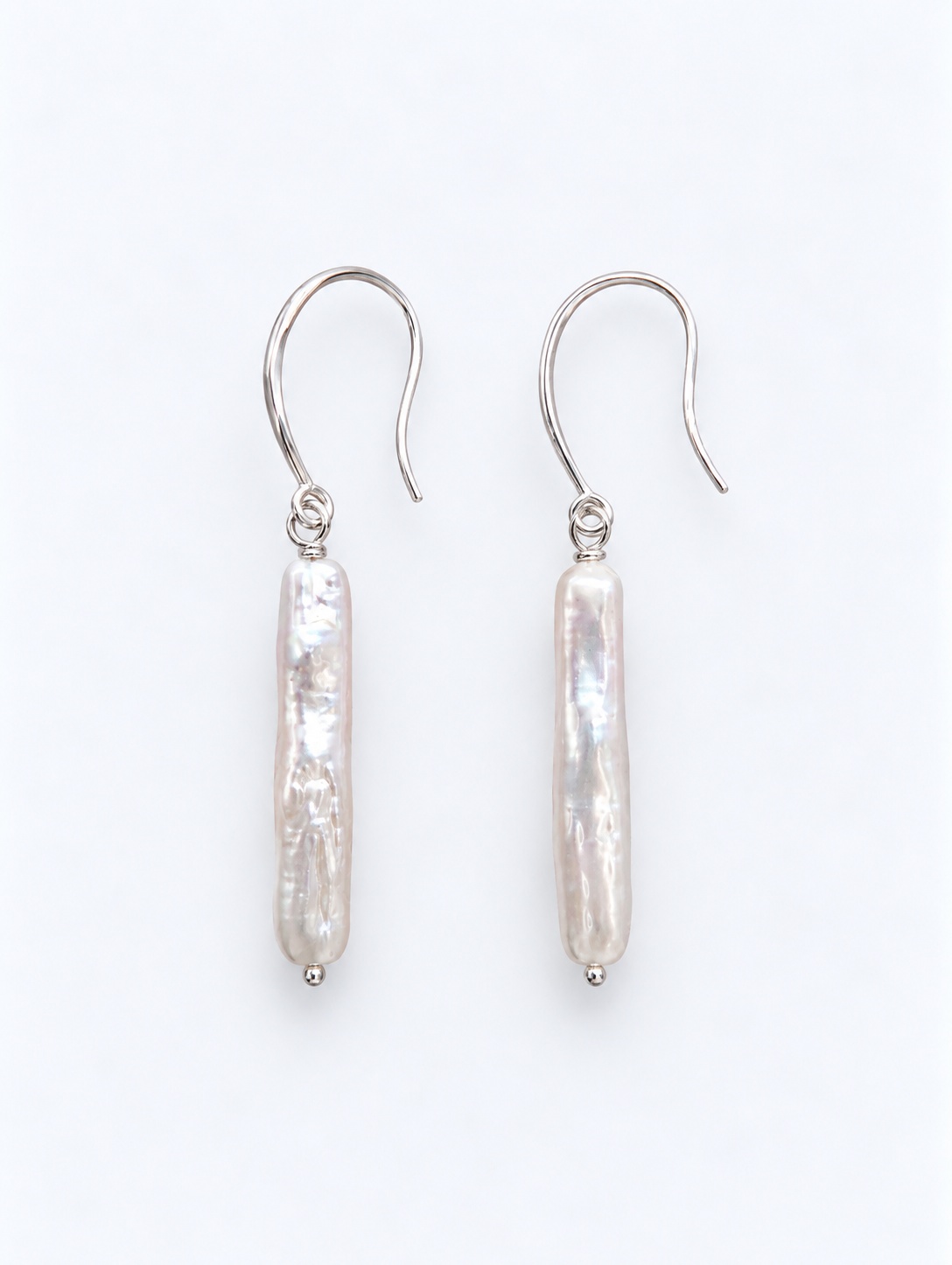 CUSTOM MADE  WHITE LONG PEARL EARRINGS