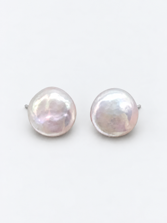 EVERYDAY LARGE COIN  PEARL EARRINGS