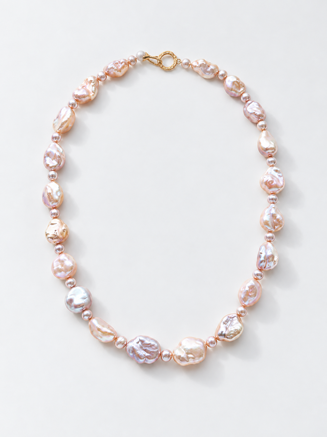 IRIDESCENT FRESHWATER KESHI PEARL NECKLACE