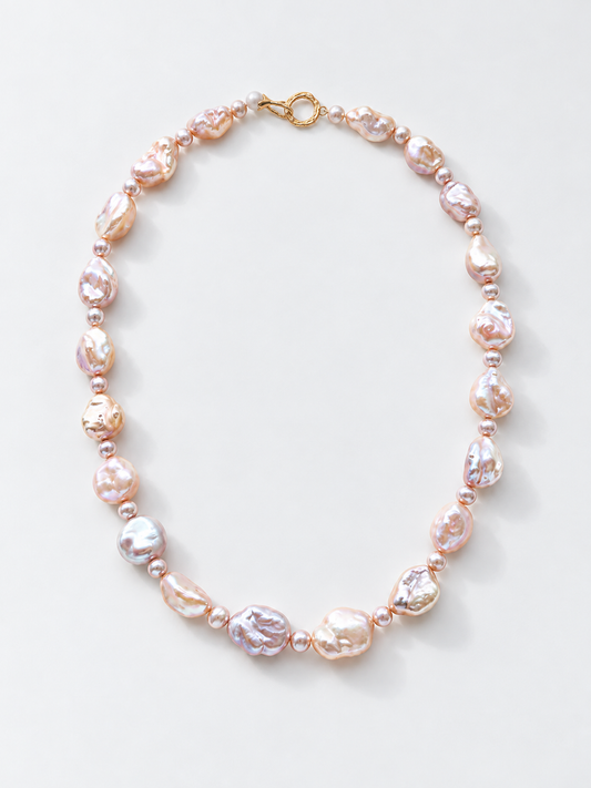 IRIDESCENT FRESHWATER KESHI PEARL NECKLACE