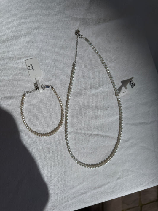 Custom made pearl necklace and bracelet