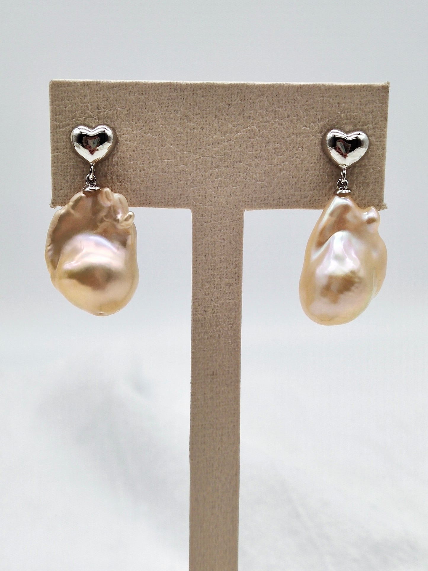 CHAMPAGNE BAROQUE PEARL EARRINGS