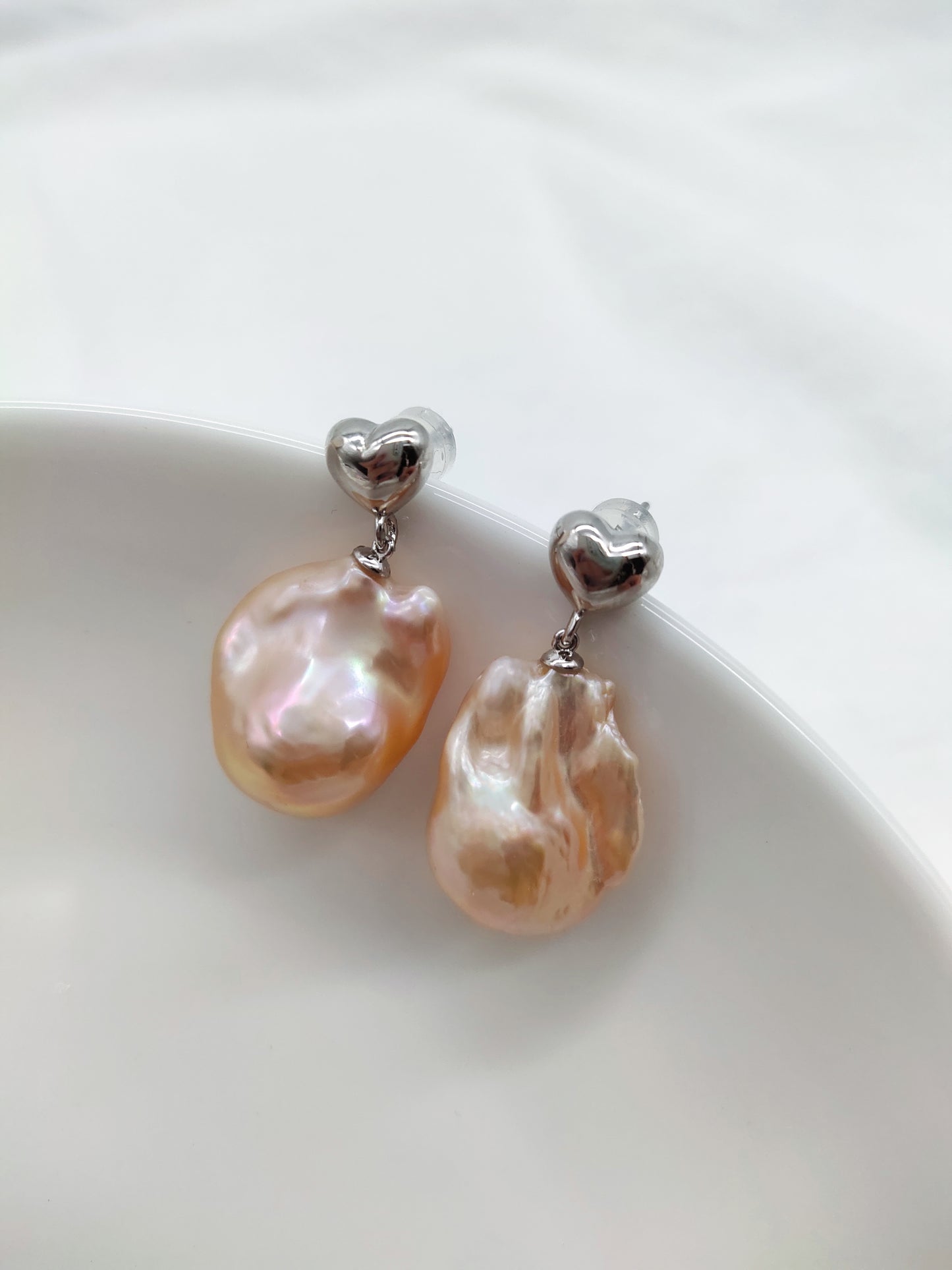 CHAMPAGNE BAROQUE PEARL EARRINGS