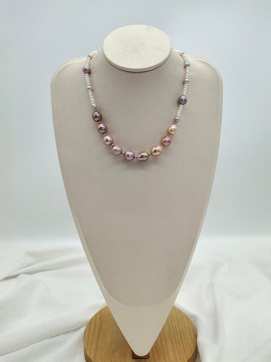 IRIDESCENT FRESHWATER BAROQUE PEARL NECKLACE