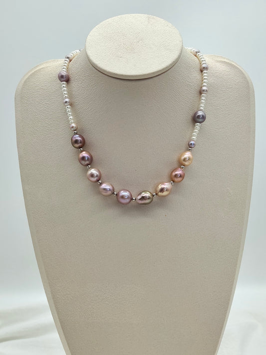 IRIDESCENT FRESHWATER BAROQUE PEARL NECKLACE