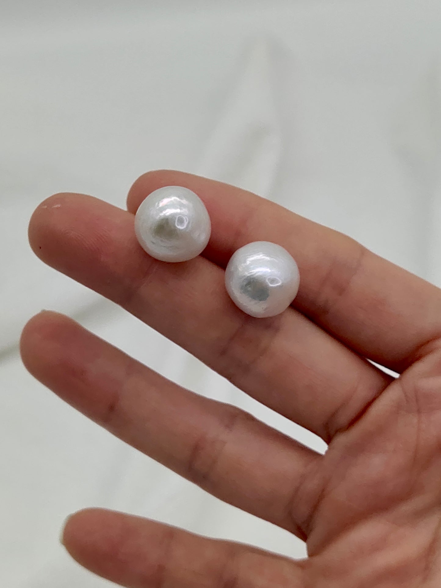 LARGE RIPPLE FRESHWATER PEARL EARRINGS