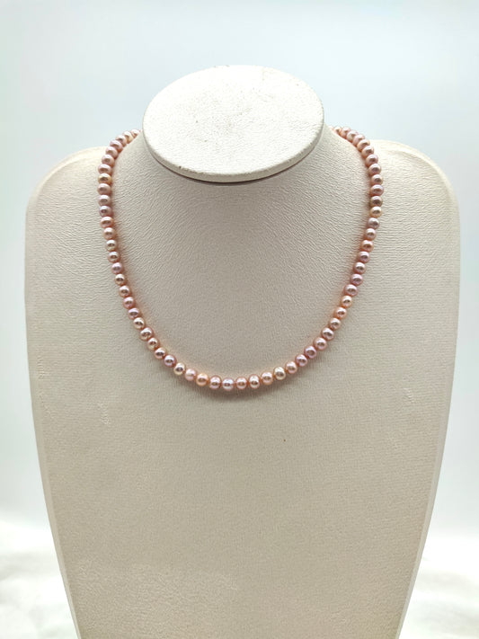 PEACH SEMI ROUND PEARL NECKLACE