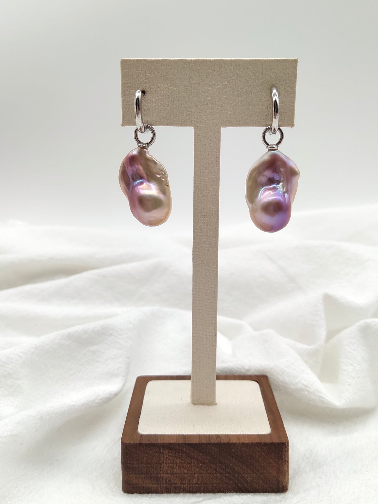 IRIDESCENT LARGE BAROQUE PEARL EARRINGS