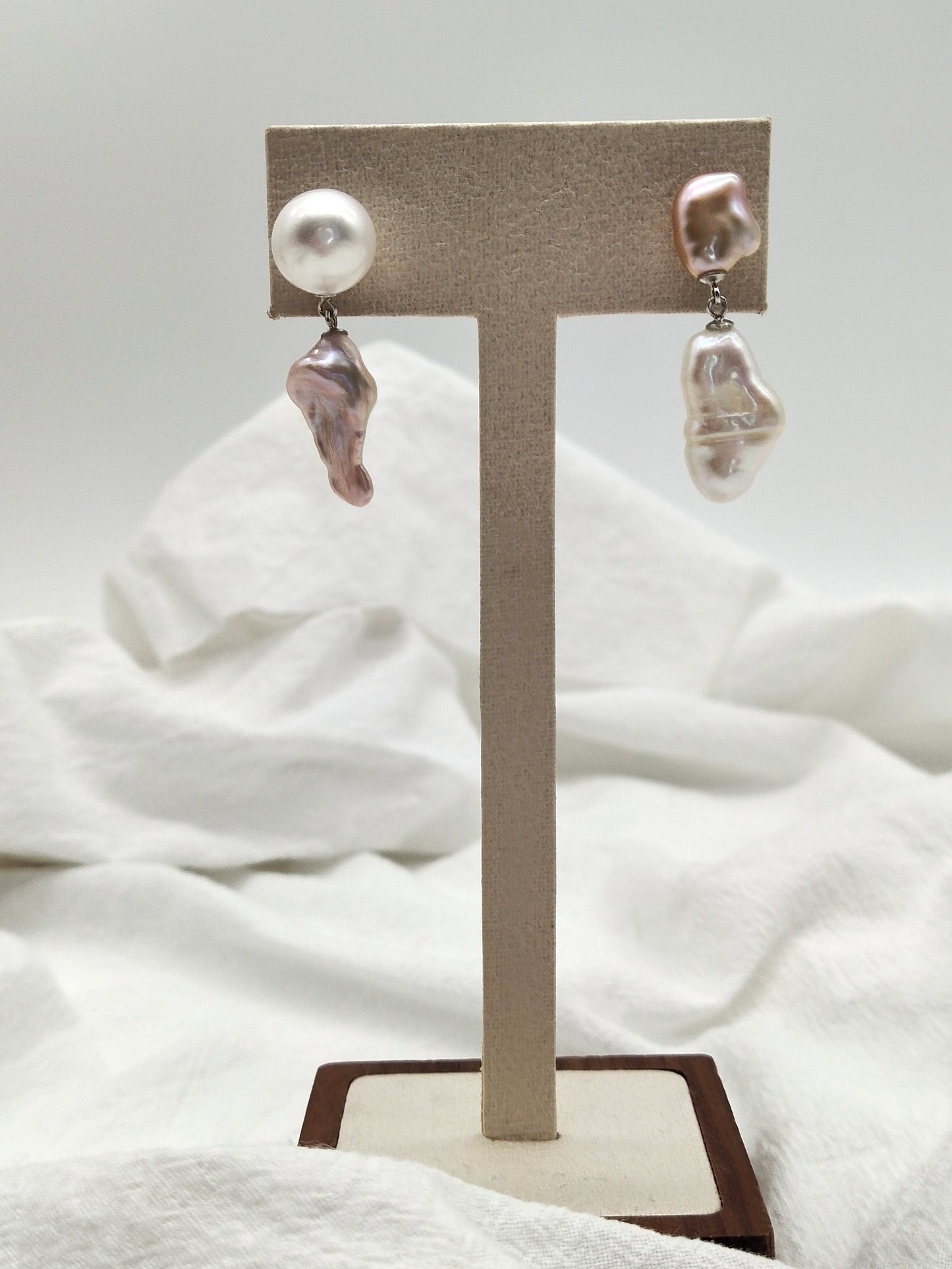 COLOURFUL ASYMMETRICAL SYTLE PEARL EARRINGS