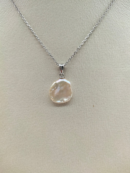 CHAMPAGNE COLOUR KESHI PEARL PENDANT