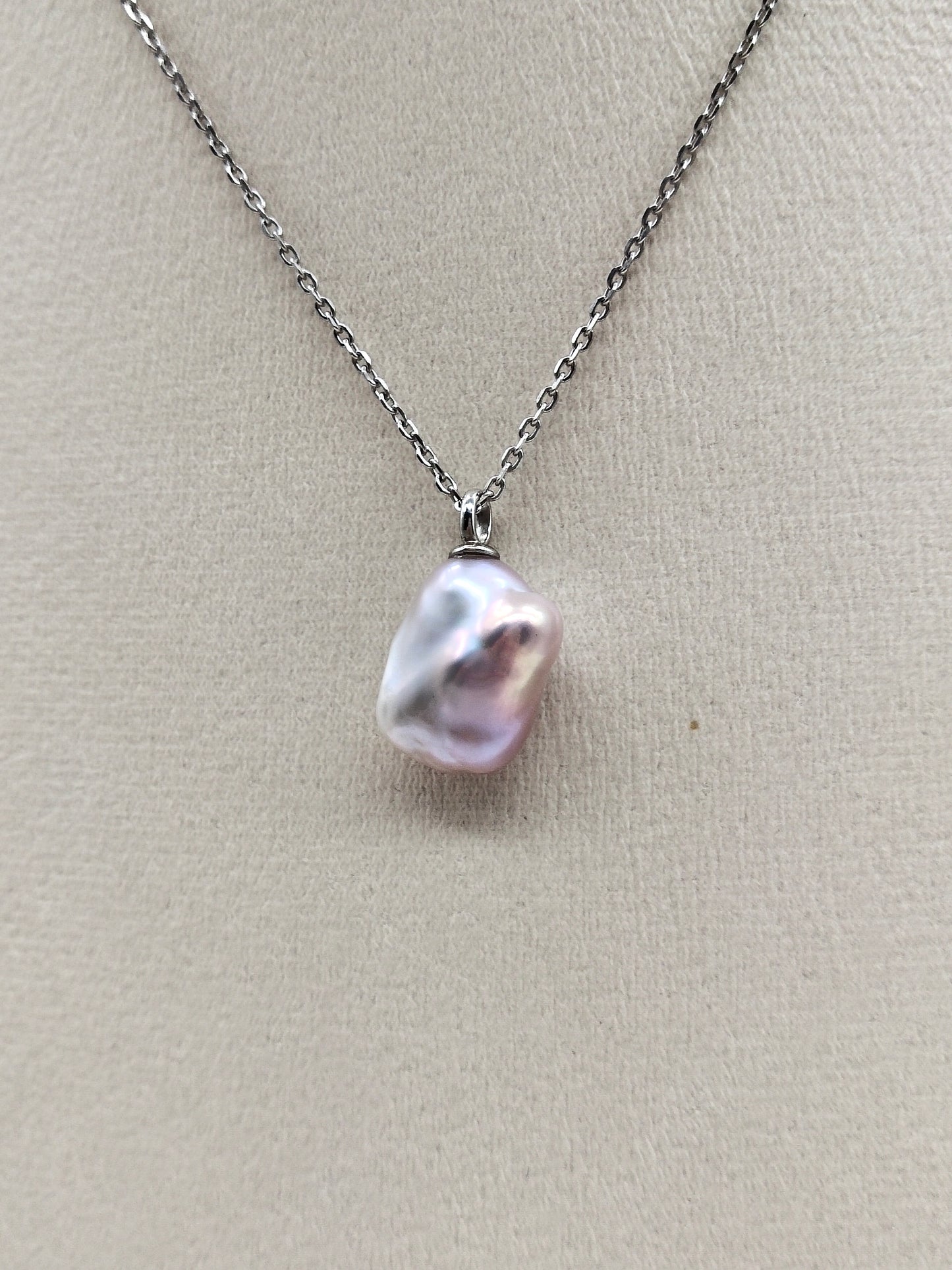 PINK COLOUR KESHI PEARL PENDANT