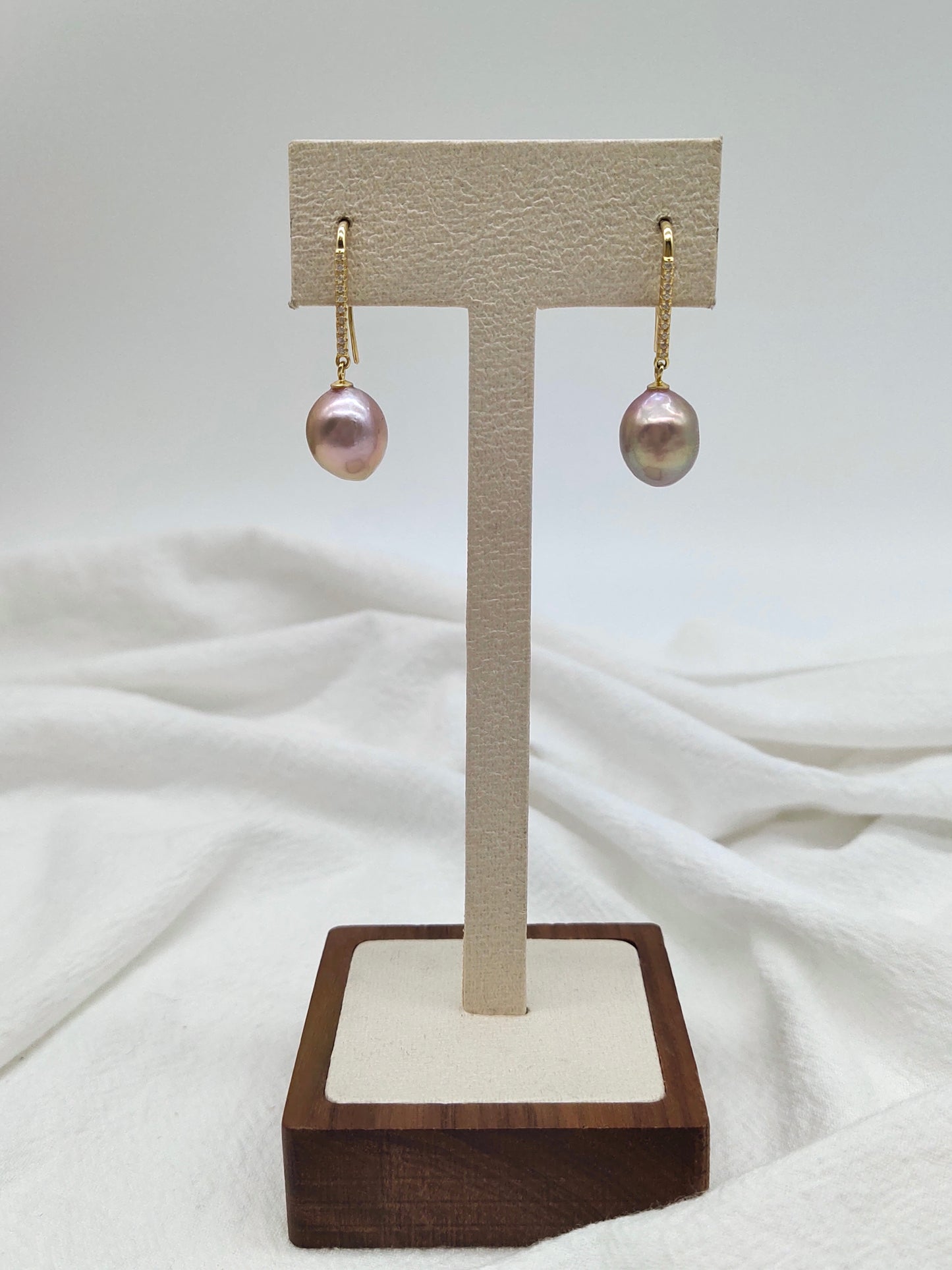 NATURAL PINK BAROQUE PEARL EARRINGS