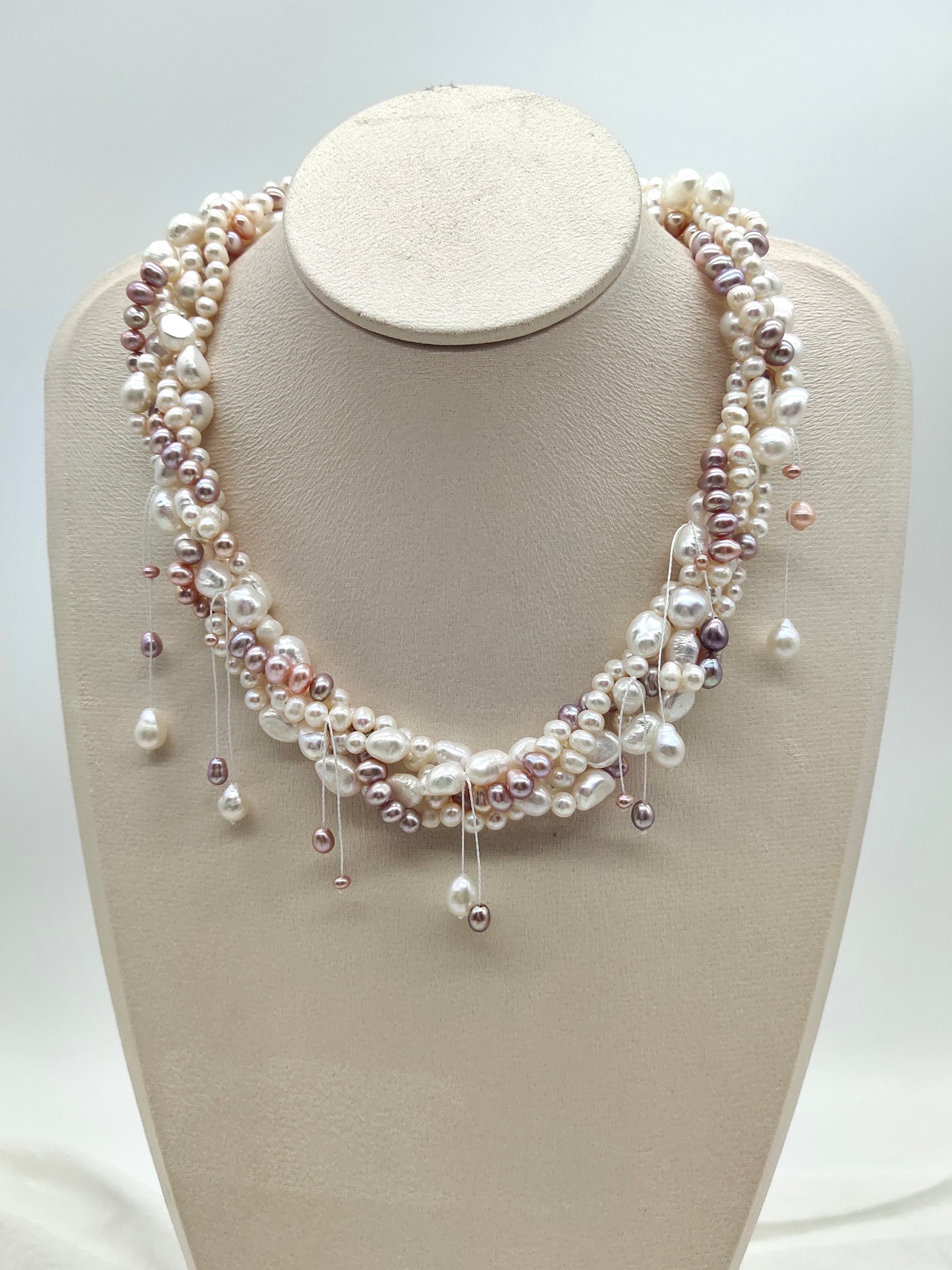 BRAIDED PEARL NECKLACE