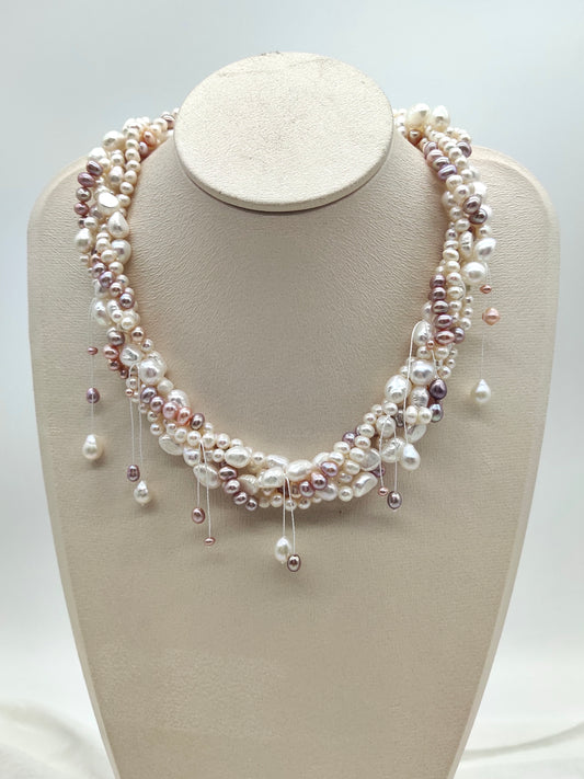 BRAIDED PEARL NECKLACE