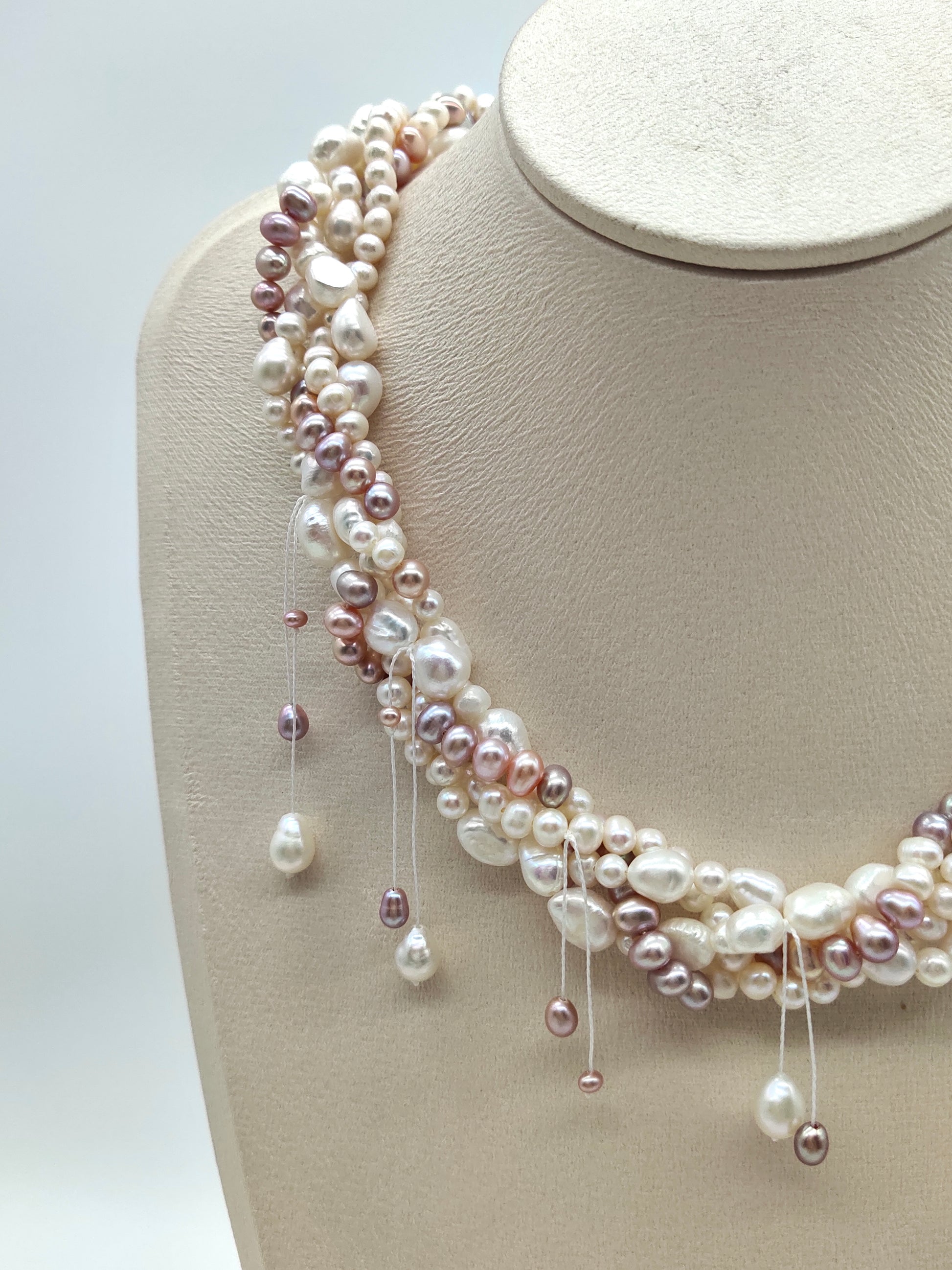 BRAIDED PEARL NECKLACE