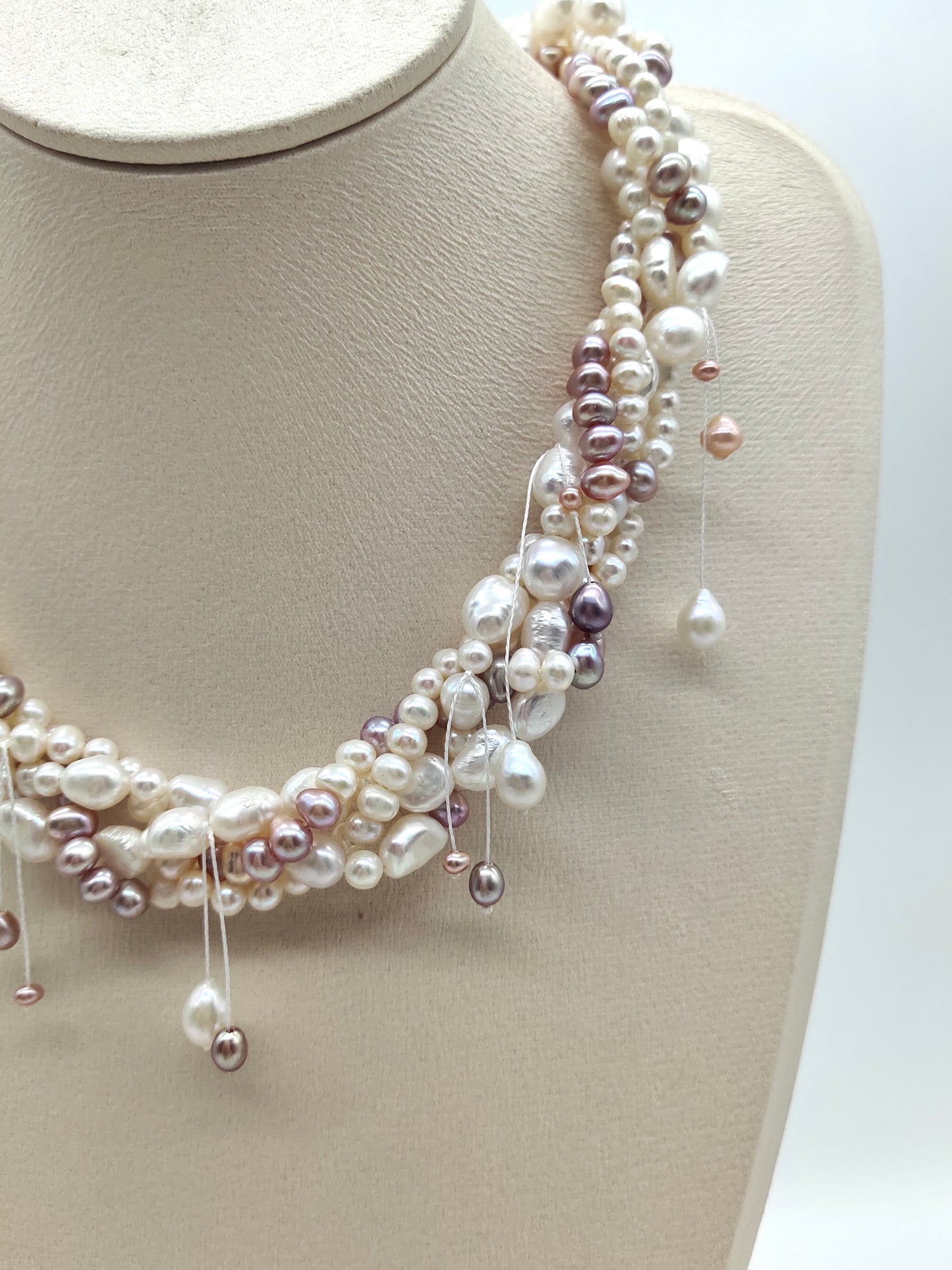 BRAIDED PEARL NECKLACE