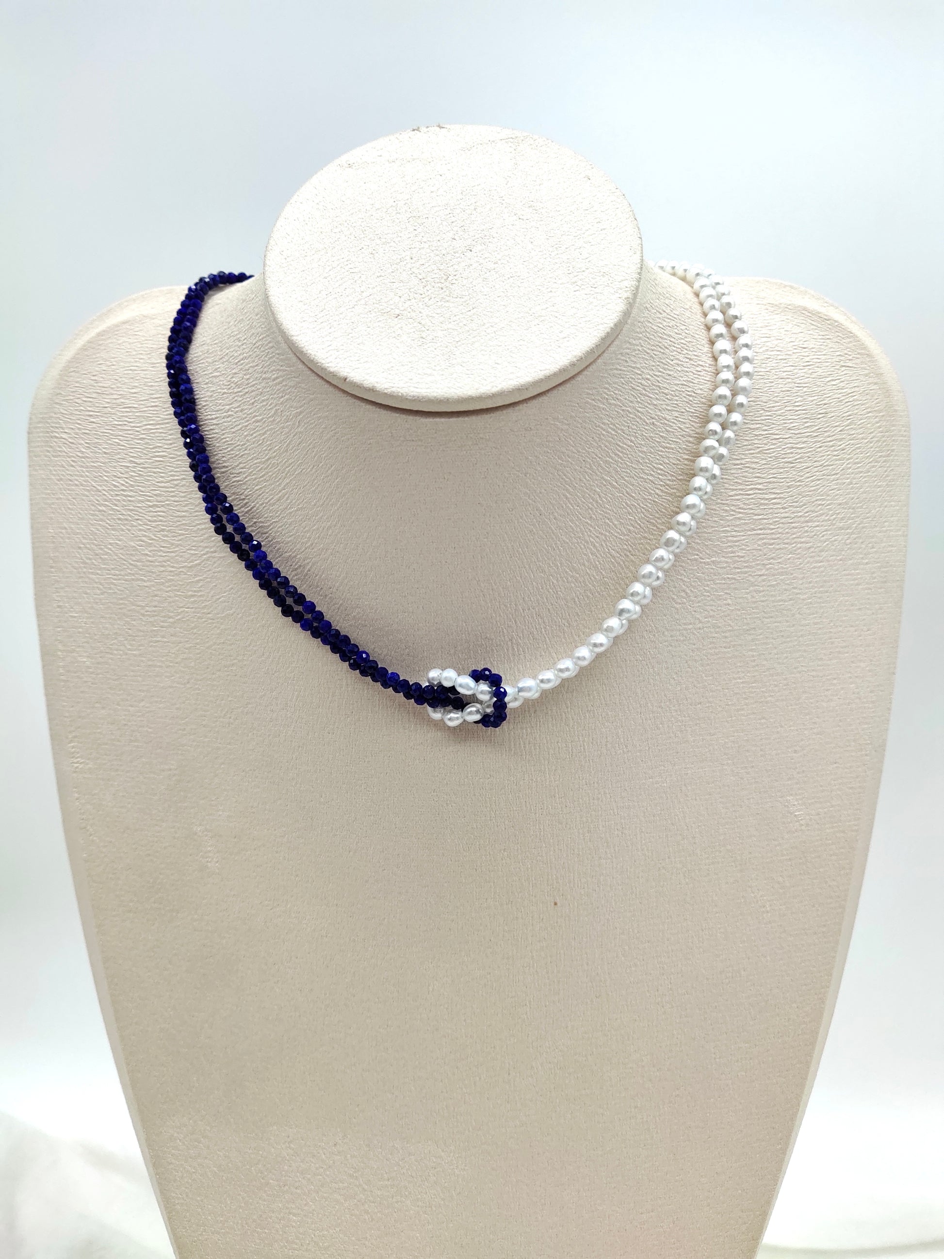 NATURAL LAPIS LAZULI WITH FRESHWATER PEARL NECKLACE