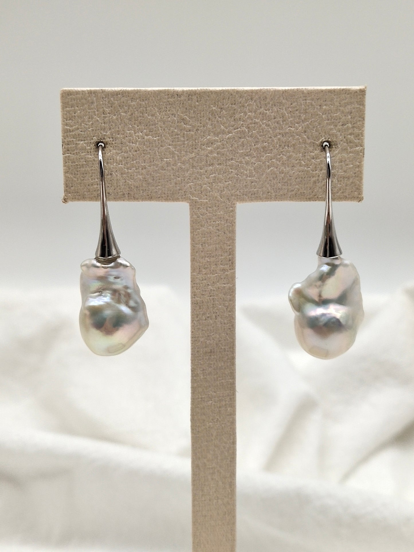 CLASSIC WHITE BAROQUE PEARL EARRINGS