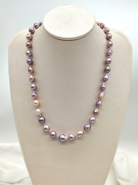 IRIDESCENT RIPPLE FRESHWATER PEARL NECKLACE