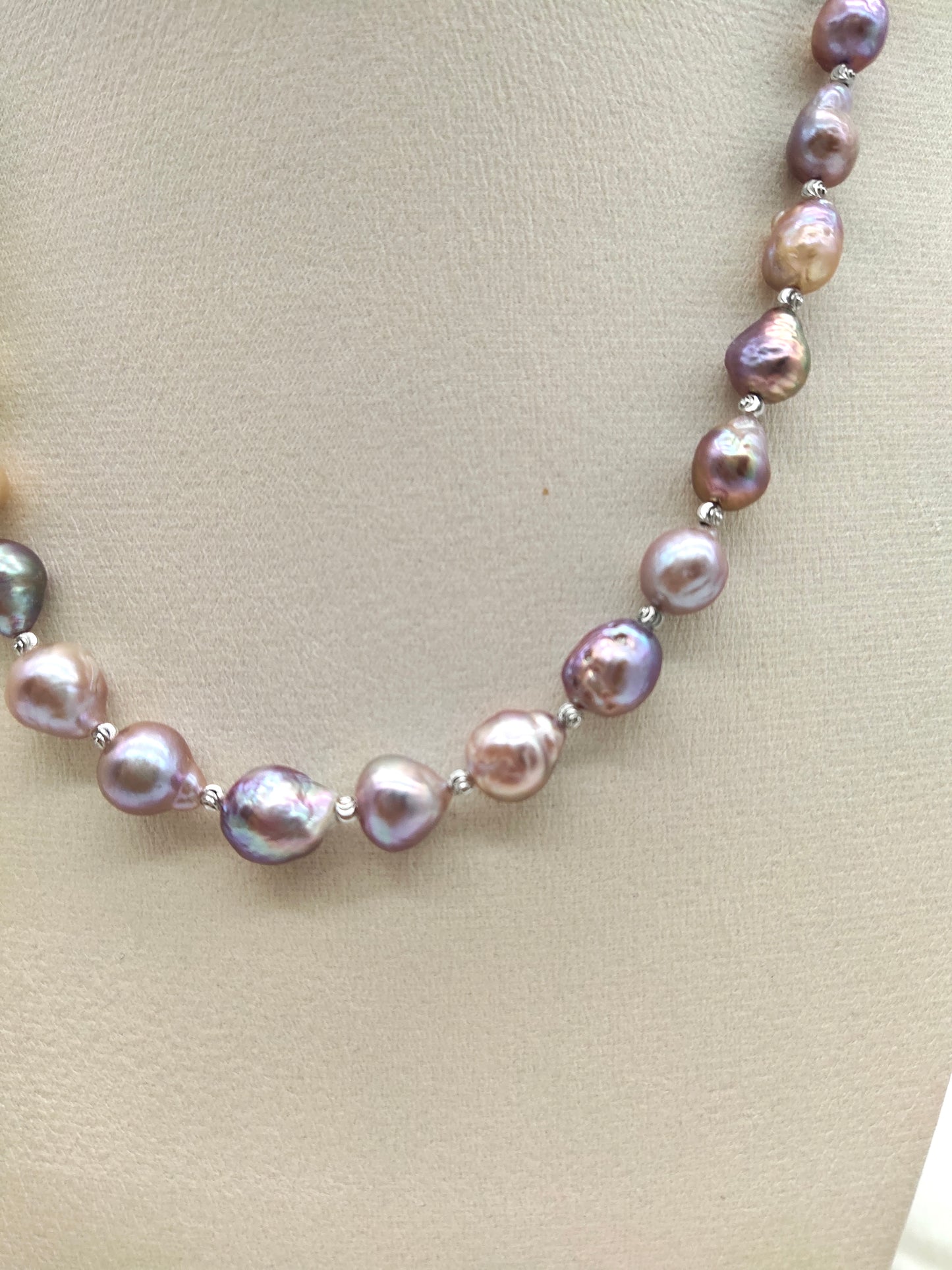 IRIDESCENT RIPPLE FRESHWATER PEARL NECKLACE