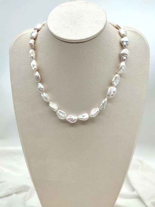 WHITE FRESHWATER KESHI PEARL NECKLACE