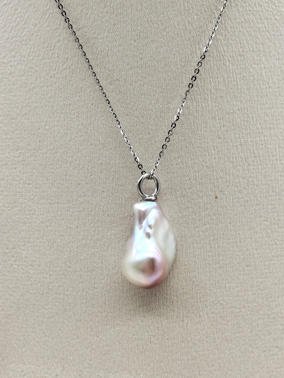 NATURAL PINK LARGE BAROQUE PEARL EARRINGS
